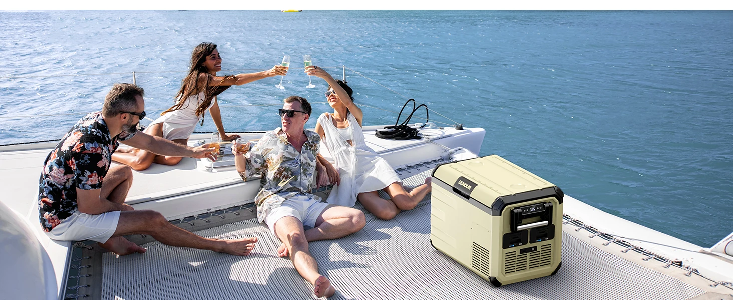 portable freezer on boat